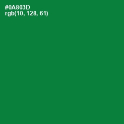 #0A803D - Forest Green Color Image