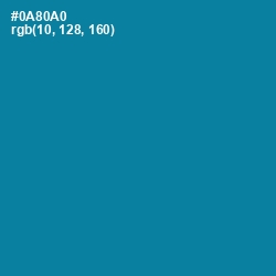 #0A80A0 - Bondi Blue Color Image