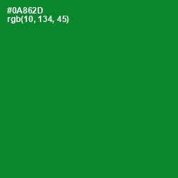 #0A862D - Forest Green Color Image