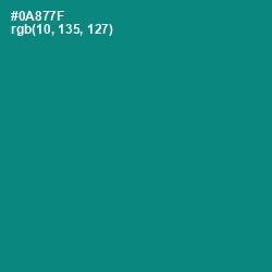 #0A877F - Elf Green Color Image