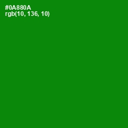 #0A880A - Forest Green Color Image