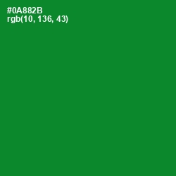 #0A882B - Forest Green Color Image