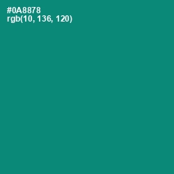 #0A8878 - Elf Green Color Image