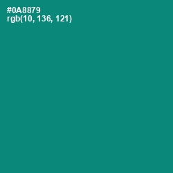 #0A8879 - Elf Green Color Image