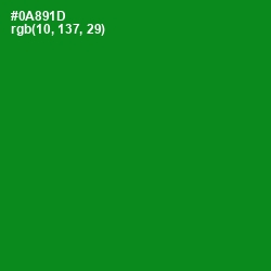 #0A891D - Forest Green Color Image