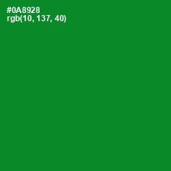 #0A8928 - Forest Green Color Image