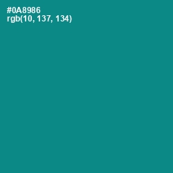 #0A8986 - Teal Color Image