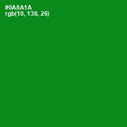 #0A8A1A - Forest Green Color Image