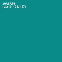 #0A8A89 - Teal Color Image