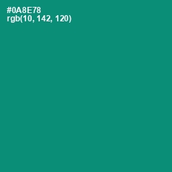 #0A8E78 - Elf Green Color Image