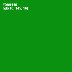 #0A9110 - Forest Green Color Image