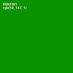 #0A9301 - Forest Green Color Image