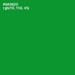 #0A962D - Forest Green Color Image