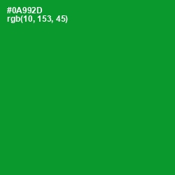 #0A992D - Forest Green Color Image