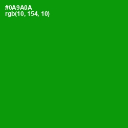 #0A9A0A - Forest Green Color Image