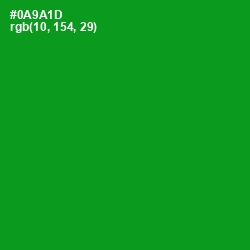 #0A9A1D - Forest Green Color Image