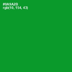 #0A9A2B - Forest Green Color Image