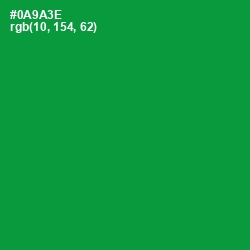 #0A9A3E - Forest Green Color Image