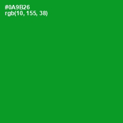 #0A9B26 - Forest Green Color Image