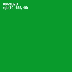#0A9B2D - Forest Green Color Image