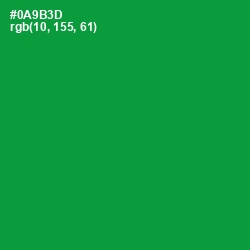 #0A9B3D - Forest Green Color Image