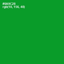 #0A9C28 - Forest Green Color Image