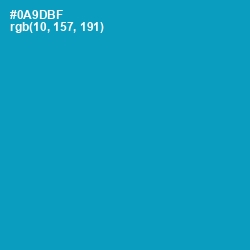 #0A9DBF - Bondi Blue Color Image