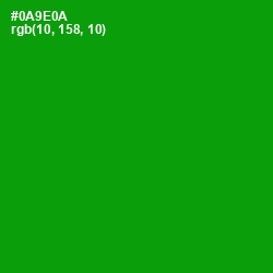 #0A9E0A - Forest Green Color Image