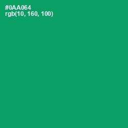 #0AA064 - Green Haze Color Image