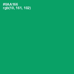 #0AA166 - Green Haze Color Image