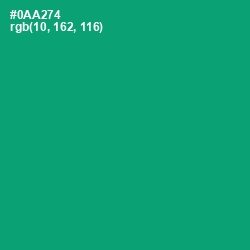 #0AA274 - Jade Color Image