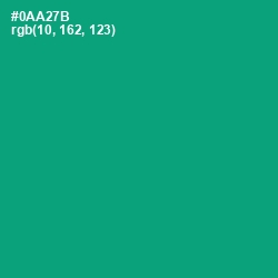 #0AA27B - Jade Color Image