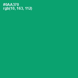 #0AA370 - Green Haze Color Image