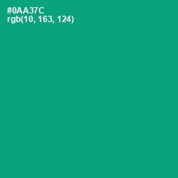 #0AA37C - Jade Color Image