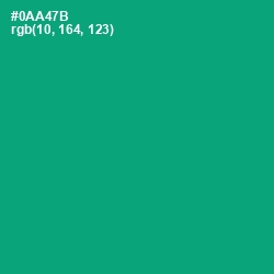 #0AA47B - Jade Color Image