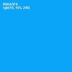 #0AA5F6 - Dodger Blue Color Image