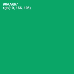 #0AA667 - Green Haze Color Image