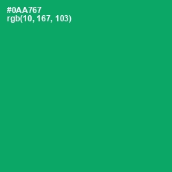 #0AA767 - Green Haze Color Image