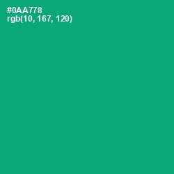 #0AA778 - Jade Color Image