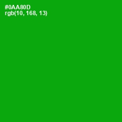 #0AA80D - Forest Green Color Image