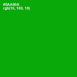 #0AA90A - Forest Green Color Image