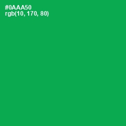 #0AAA50 - Green Haze Color Image
