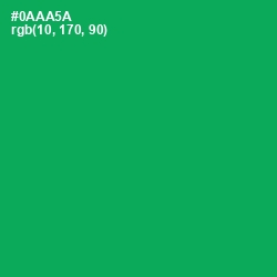 #0AAA5A - Green Haze Color Image