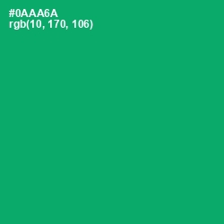 #0AAA6A - Jade Color Image