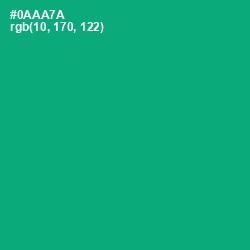 #0AAA7A - Jade Color Image