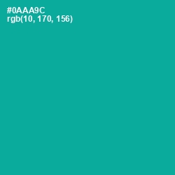 #0AAA9C - Persian Green Color Image