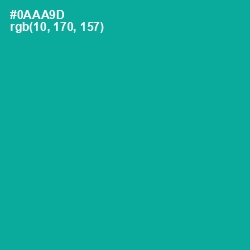 #0AAA9D - Persian Green Color Image