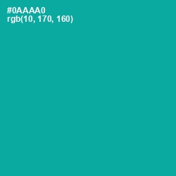 #0AAAA0 - Persian Green Color Image