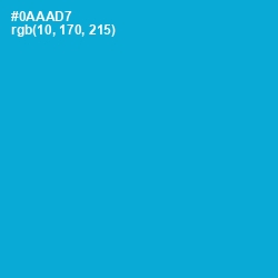 #0AAAD7 - Cerulean Color Image