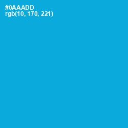 #0AAADD - Cerulean Color Image